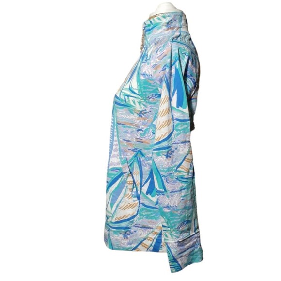 Lilly Pulitzer Women's Sailboat Skipper Popover Long Sleeve Blue Multi Sz XS - Picture 4 of 8